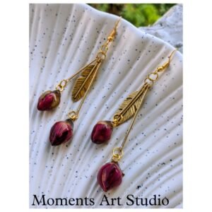 Double Rose Drop Earrings